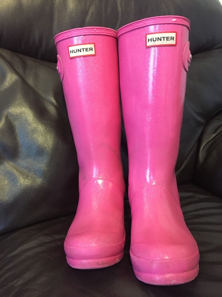 pink hunter wellies size 4